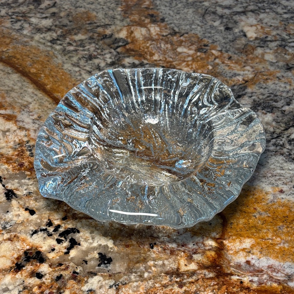 Vintage Blenko Textured Glass 3 Footed Ashtray/Bowl